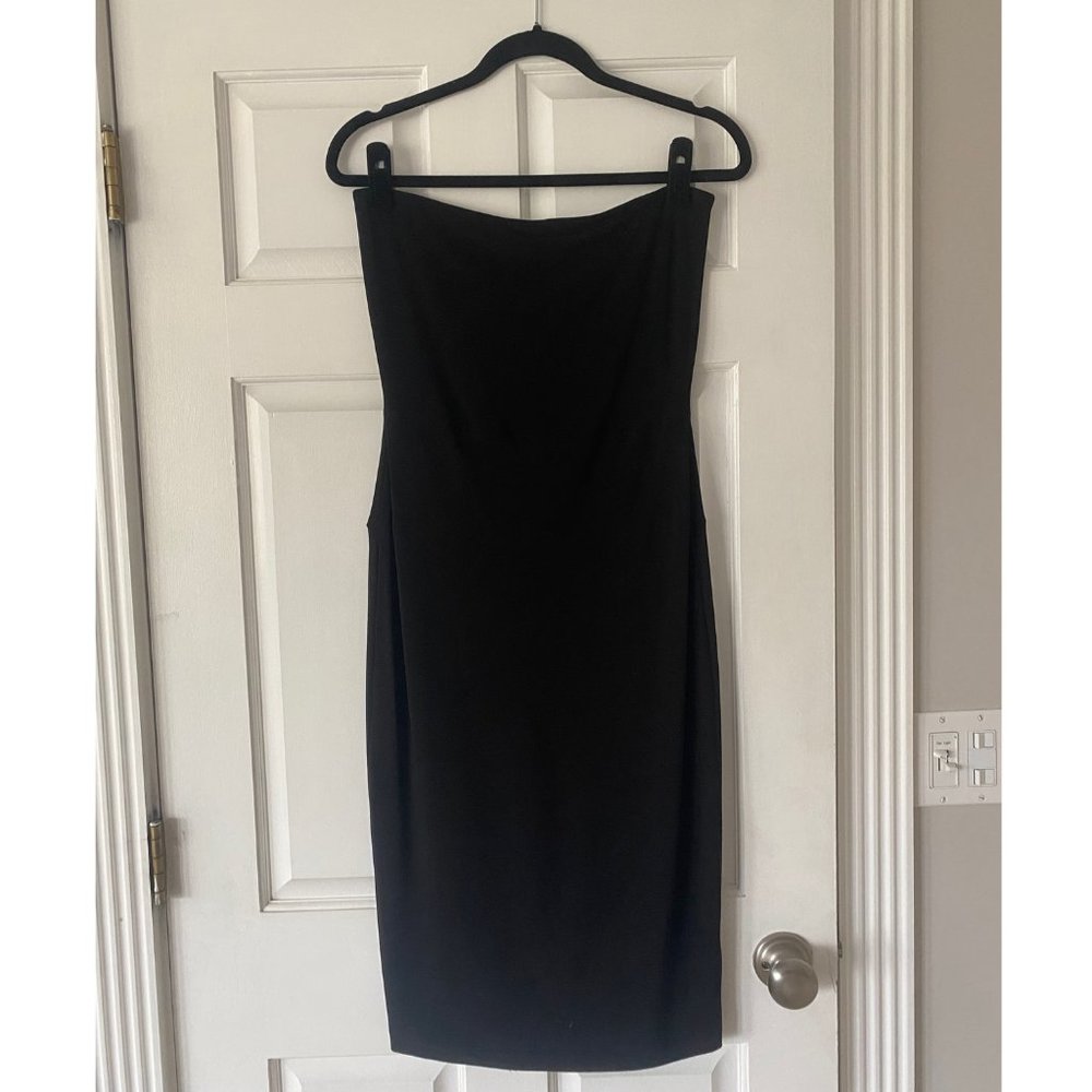 Norma Kamali black midi dress